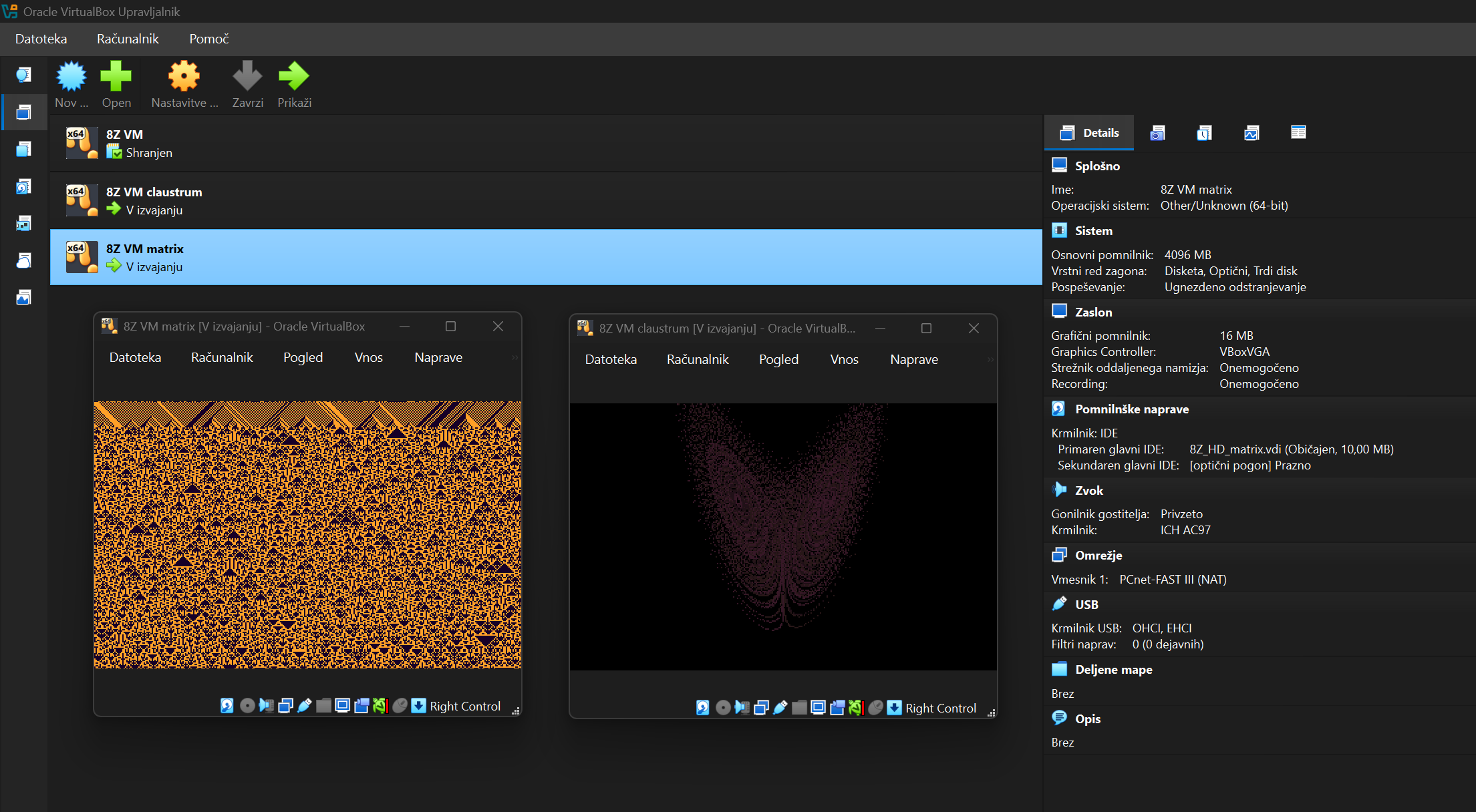 Two VMs running side by side